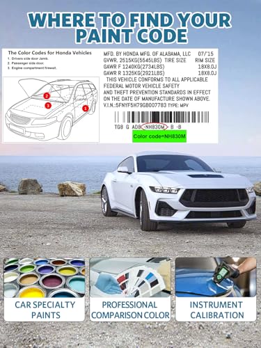 YR-578M Urban Titanium Metallic Car Touch Up Paint for Honda - color: YR-578M Urban Titanium Metallic for Civic/CR-V/Insight, style: For honda