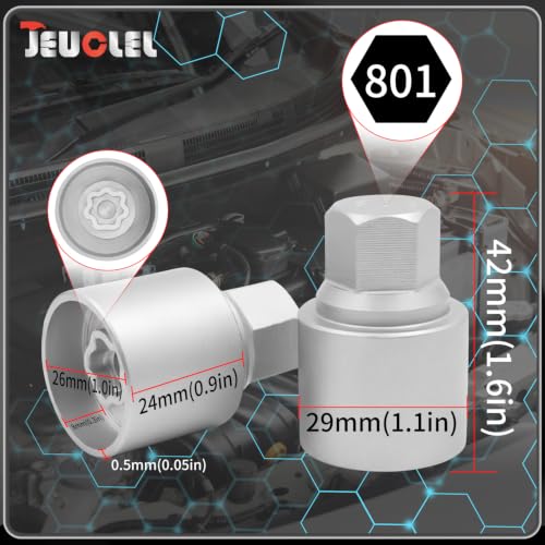 801 Wheel Locking Nut Key for Jeep, ID 29mm Lug Removal Tool - size: 801