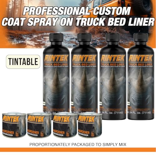 LAUCO Rintek Urethane Spray 1 Gallon Tintable Bedliner Coating, Heavy-Duty Polyurethane Protective Truck Bed Liner Paint, Waterproof Anti-Slip Impact-Resistant Automotive Coating 95124 - style: Tintable – No Gun