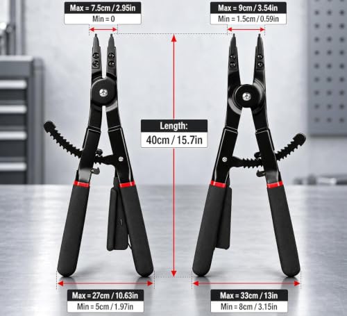 Watris Veiyi 2PCS Heavy Duty Circlip Pliers, 16" Snap Ring Pliers Set