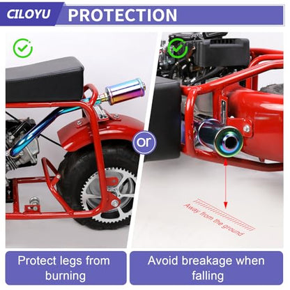Central Long Mini Bike Exhaust Header Pipe Muffler Kit for GMB100 - color: Colorful