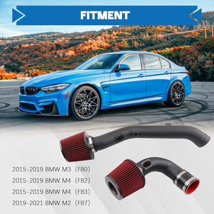 Cold Air Intake Compatible with 2015-2020 BMW F87 M2 S55 engine F80 M3 F82, F83 M4, GTS - color: 2015-2019 M3 M4 F80 F82
