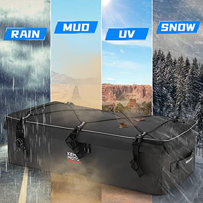 KEMIMOTO ATV Gear Bag for Front Rear Rack, 73L Storage Bag with 12L Cooler - color: Black