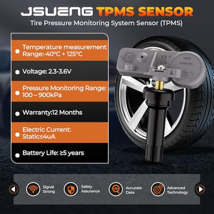 Jsueng TPMS Sensor GM, 315Mhz Tire Pressure Monitoring System Sensor - size: 13581558-4pcs