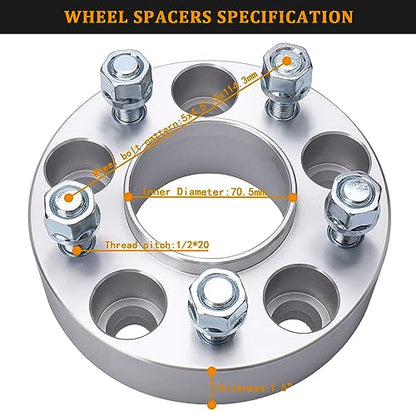 BRTEC 1.5" 5x4.5 Hubcentric Wheel Spacers for Ford Mustang Explorer Ranger - color: BCWSA80032-4P