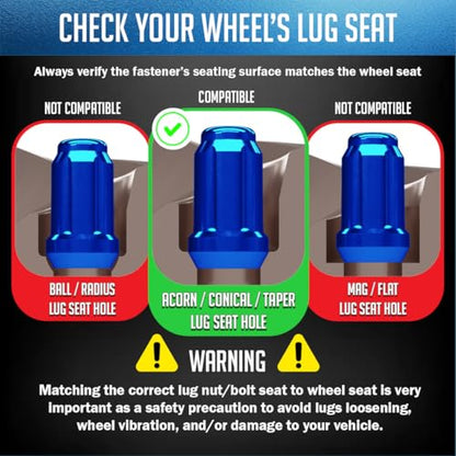 Wheel Accessories Parts 20 Pcs M12x1.25 12x1.25 Thread Car Spline 1.38" 35mm Long Lug Nuts Blue Spline Hex Fits Most Subaru Pass Cars ｜ Nissan Pass Cars - color: Blue, size: 20 Pcs, style: Spline