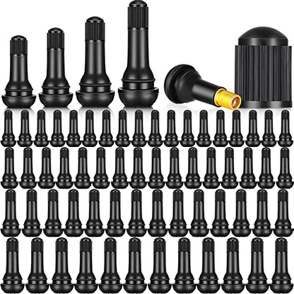 Tallew 150 Pcs Tire Valve Stems Bulk Tubeless Rubber Snap in Valves Stems Black Replacement Tool for Car Tubeless 0.453 Inch Rim Holes Standard Vehicle Tires (Tr412,Tr413,Tr414,Tr418) - style: TR412, TR413, TR414, TR418