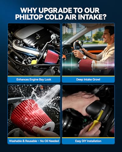PHILTOP Cold Air Intake Kit for Silverado/Sierra 1500 1999-2006 4.3L, Silverado 2500 HD 2001-2006 6.0L, Tahoe 2000-2006 5.3L (Red) - color: Red, size: 2000-2006 Chevy Tahoe