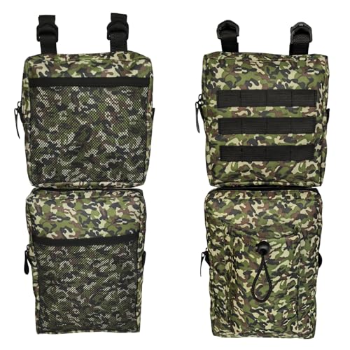 2 Pack ATV Fender Bags, Detachable Saddle Bag ATV Gear Bag Water-resistent Motorcycle Bag Compatible with Sportsman Scrambler TRX FourTrax Outlander Grizzly UTV Storage Bag Camouflage - color: Camo Green