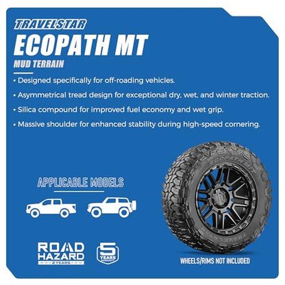 Set of 2 (Two) Travelstar EcoPath M/T LT275/70R18 10PR Mud Terrain Tire - size: LT275/70R18 10Ply