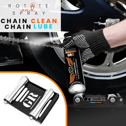 GRAND PITSTOP Motorcycle & Powersports Maintainence Stand Wheel Cleaning Wheel Roller Stand for tire Cleaning & Chain Lubrication - Groller Large (Bikes < 600 lb & Tire Width <240 mm) - color: Black
