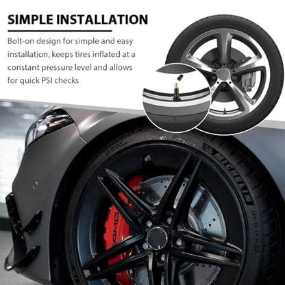 4 PCS TPMS 20008 Tire Valve Stem, Rubber Snap-in Tire Valve Stem Replacement Set, Tubeless Tire Pressure Sensor Valve stem for Charger Enclave Escalade Avalanche Sierra - color: 4PCS