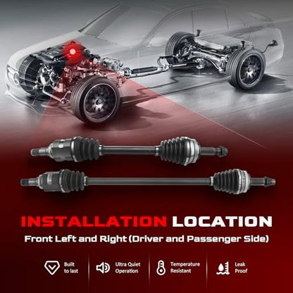 Betthand Front CV Axle Set Fit for Toyota 2009-2018 Corolla 665228 665224 - size: 665228+665224