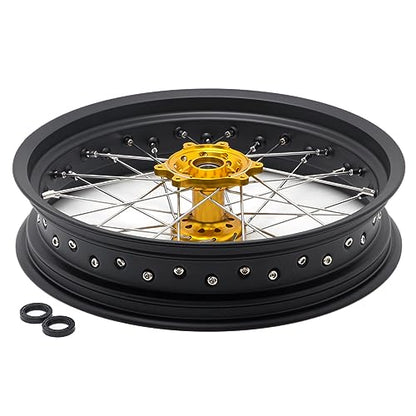 TOFR CNC 17"x3.5" Spoke Front Wheel Rim Hub for Sur ron Ultra Bee Gold - color: Gold, size: 17" Front N/A Rear
