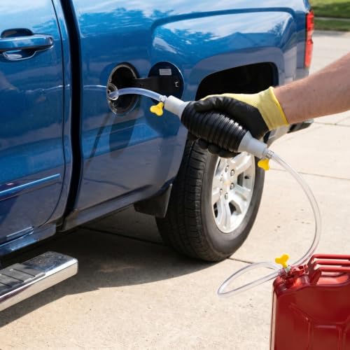DECHOUS Manual Fuel Transfer Pump Hand Siphon Oil and Water Extraction Pump with Flexible Tube Portable Car Liquid Transfer Tool for Emergency Drainage Aquarium Pool