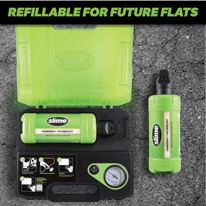 Slime 50158 Flat Tire Repair Kit, Smart Spair Ultra, All-in-One Solution, Repairs and Inflates, Car/Trailer, 10 Min Fix
