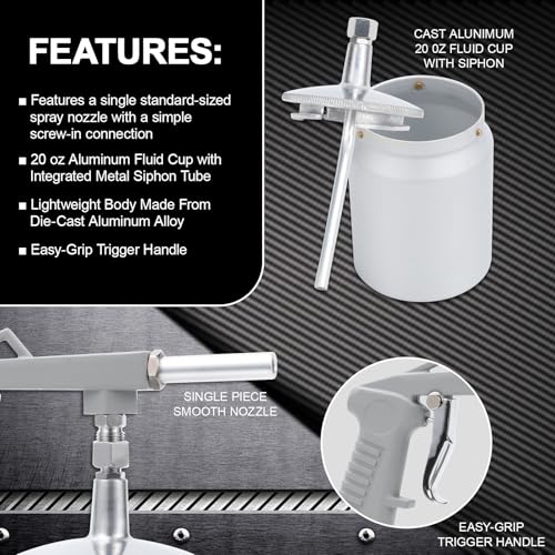 Air Undercoating Spray Gun with Suction Feed Cup, Pneumatic Automotive Sprayer for Sprayable Truck Bed Liner Coating, Rubberized Undercoat, Chip Guard Paint and Rust Proofing - size: 600cc