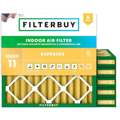 Filterbuy 10x10x2 Air Filter MERV 11 Pet & Allergy Defense (6-Pack) - style: 10x10x2