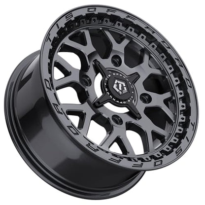 TIS UTV 558A 15X7 Satin Anthracite w/Milled Black Lip Logo - 4X137 Bolt Pattern, +38 Offset, Hub Bore 110.18mm - color: Satin Anthracite w/Milled Black Lip Logo, size: Size: 15X7 | BP: 4X137 | Offset: +38