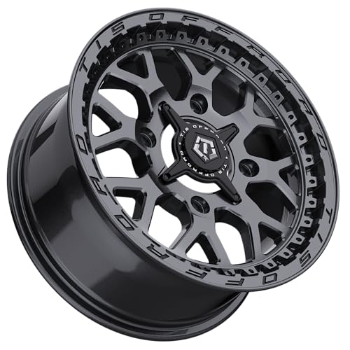 TIS UTV 558A 15X7 Satin Anthracite w/Milled Black Lip Logo - 4X156 Bolt Pattern, +38 Offset, Hub Bore 132.5mm - color: Satin Anthracite w/Milled Black Lip Logo, size: Size: 15X7 | BP: 4X156 | Offset: +38