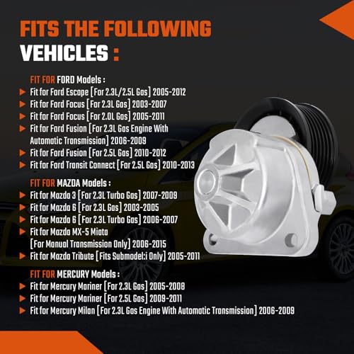 Belt Tensioner Pulley 38452 Fit For Ford Escape 2005-2012 Fusion 2006-2009 - size: 38452