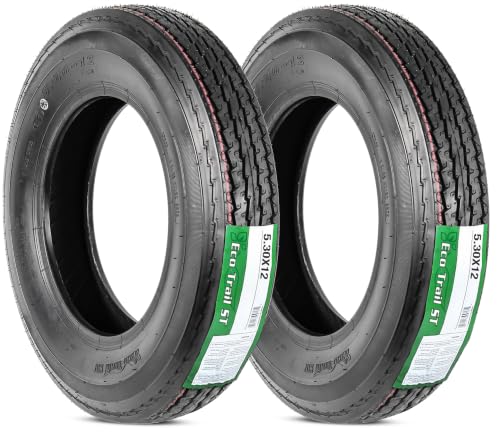 eCustomrim 2-Pack 5.30-12 530-12 12 Inch 6-Ply Bias Trailer Tire Load C