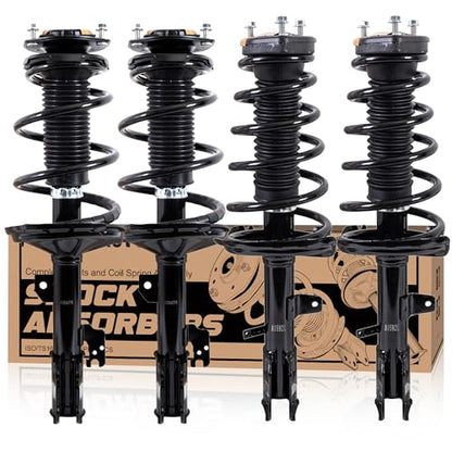 KUIPERAUTO Front + Rear Complete Struts Coil Spring Assembly 172215 272211 Compatible with Lexus RX330 RX350 RX400h Toyota Highlander AWD Replacement Shock Absorbers - size: Front+Rear - 4 Pcs