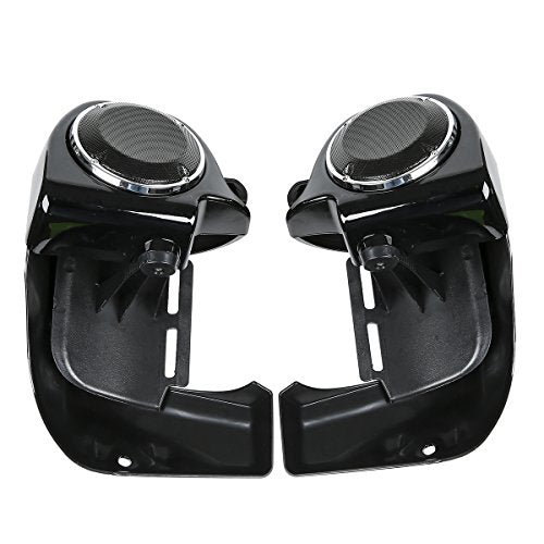 XFMT Lower Fairing Motorcycle Lower Vented Leg Fairing with 6.5" Speakers & Grills Fit for Harley Davidson Touring Road King Street Glide Electra Glide 1983-2013, Vivid Black - color: W/ Speakers & Grills For '83-'13