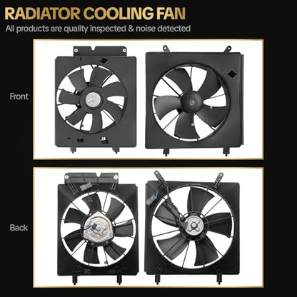 620-232 620-233 AC Condenser Cooling Radiator Fan Assembly Fits for 2003-2006 Honda Element 2.4L for 2002-2006 Honda CR-V 2.4L 19015PZDA01 19030PZDA01 - size: CR-V 2.4L 2002-2006, Element 2.4L 2003-2006