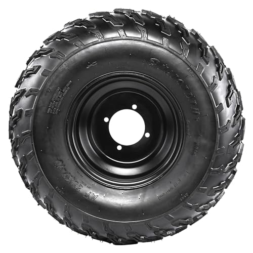 10'' ATV Wheels Tire Rim, 23x7-10 Iron & Rubber Tire with Rim Wheel for ATVs Go Karts - Front or Rear Tubeless Wheel (1 pack)