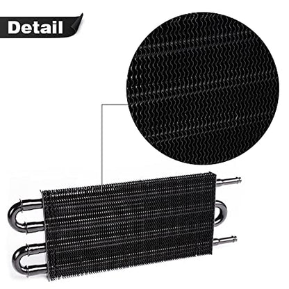 G-PLUS 4 Row AN6 Universal Aluminum Remote Transmission Oil Cooler/Auto-Manual Radiator Converter Black - color: Black/4 Row, size: Separation Style