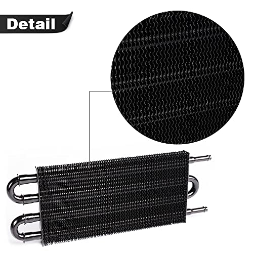 G-PLUS 4 Row AN6 Universal Aluminum Remote Transmission Oil Cooler/Auto-Manual Radiator Converter Black - color: Black/4 Row, size: Separation Style