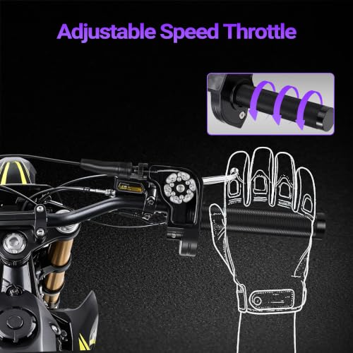 Motorcycle Twist Throttle 7/8" 22mm with Throttle Cable CNC Assembly Universal for CRF KLX SSR TTR DRZ CT200U 125 150 200 250cc Dirt Pit Bike ATV Mini Bike Black - color: black