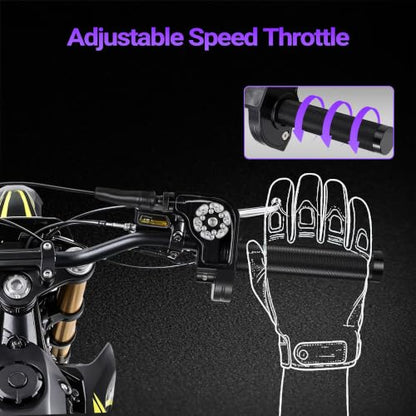 Motorcycle Twist Throttle 7/8" 22mm with Throttle Cable CNC Assembly Universal for CRF KLX SSR TTR DRZ CT200U 125 150 200 250cc Dirt Pit Bike ATV Mini Bike Black - color: black
