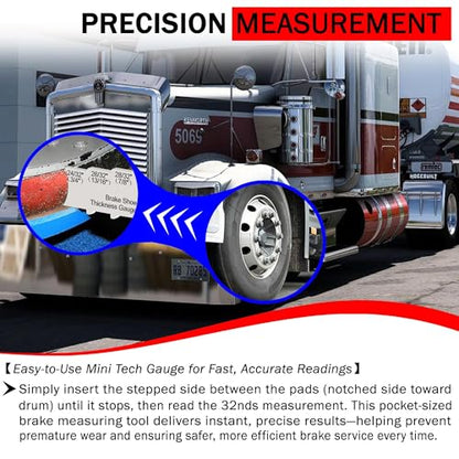 Brake Pad Measuring Tool, Drum Brake Thickness Gauge, 2Pcs Sets