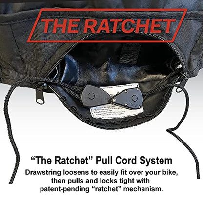 Dowco WeatherAll Plus Motorcycle Cover, Ratchet Attachment, Black, Waterproof, XXL [52005-02]Professional Grade. - size: XXL