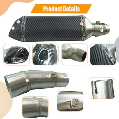 Motorcycle Muffler Mid Pipe Connect Pipe Compatible with Ninja 500 - size: 15PCS Muffler,Muffler Mid Pipe,Muffler Adapter