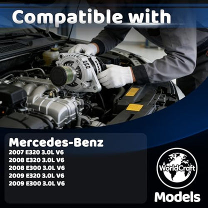 WorldCraft 12V Alternator for Fit 07 Benz E320 Bluetec, Replace 0121715015 - size: 0-121-715-015