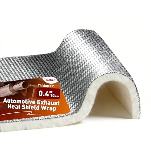 Automotive Aluminum Exhaust Heat Shield Wrap, 39 x 12 x 0.4 in - size: 12" x 39"