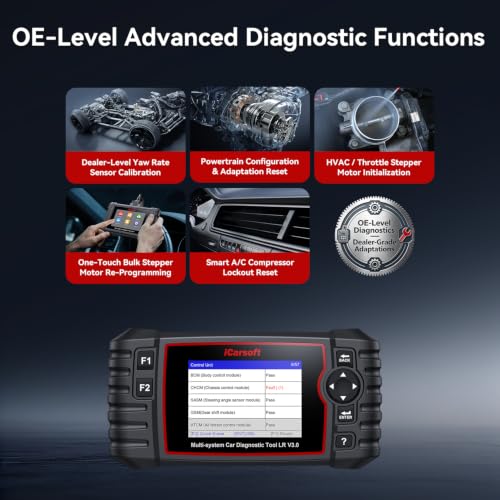 iCarsoft LR V3.0 2026 Ver Bidirectional OBD2 Scanner for Most Land Rover/Jaguar from 1996-2025 Full Systems Diagnostic Scan Tool 36 Services 118 Graphic Data Engine Transmission ABS Car Code Reader - style: All Systems for Land Rover