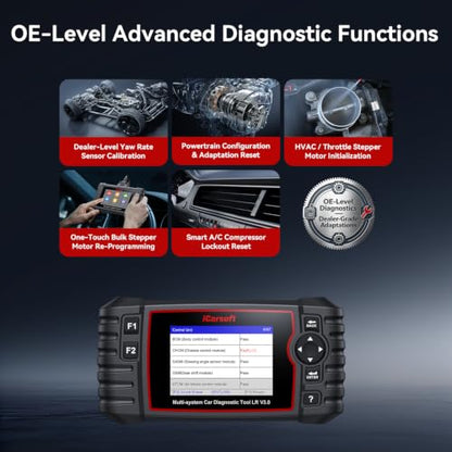 iCarsoft LR V3.0 2026 Ver Bidirectional OBD2 Scanner for Most Land Rover/Jaguar from 1996-2025 Full Systems Diagnostic Scan Tool 36 Services 118 Graphic Data Engine Transmission ABS Car Code Reader - style: All Systems for Land Rover