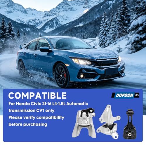 Engine Motor & Trans Mount Compatible with 2016-2021 Honda Civic 1.5L CVT Transmission Mount Replaces 50820-TBA-A04 50890-TBA-A82 50850-TBC-A81 10124 9963 10038 - size: 2016-2021 Honda Civic 1.5L