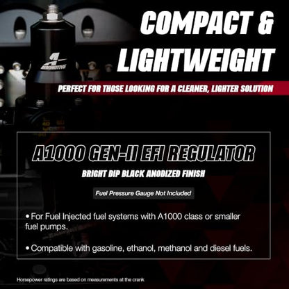 Aeromotive A1000 Gen-II EFI Fuel Pressure Regulator - Adjustable - 13139