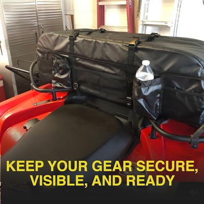 ATV Tek Black Expedition Cargo Bag, Water Resistant ATV Storage Bag with Steel Frame, Insulated Lid and Zipper-Free Access, Durable ATV Rack Bag for Hunting, Fishing, Trail Gear and Utility Storage