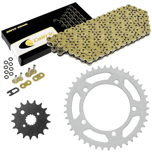 Caltric Golden O-Ring Drive Chain & Sprockets Kit Compatible with Suzuki 1000 Gsx-R1000 Gsxr1000 2001-2008
