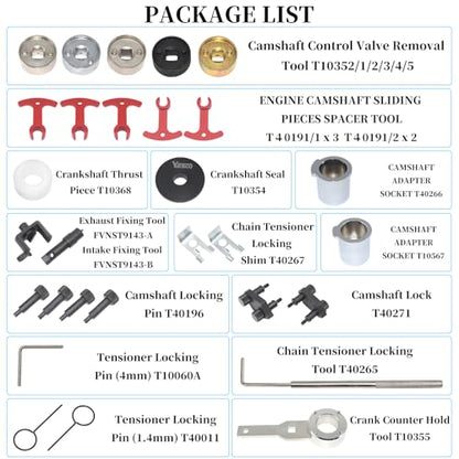 EA888 1.8 2.0 TSI TFSI Engine Camshaft Crankshaft Timing Tool Kit - size: 29PCS