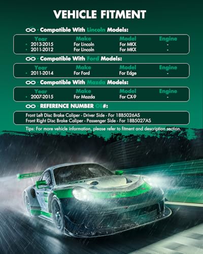 SCITOO 18B5026AS 18B5027AS Front Left & Right Brake Calipers With Bracket - size: Front[18B5026AS & 18B5027AS]