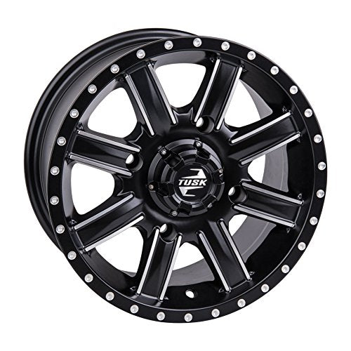 4/110 Tusk Cascade Wheel 12x7 5.0 + 2.0 Machined/Black For Honda Pioneer 700 Deluxe 2022-2025