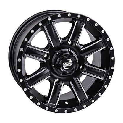 4/110 Tusk Cascade Wheel 12x7 5.0 + 2.0 Machined/Black For Honda Pioneer 700 Deluxe 2022-2025