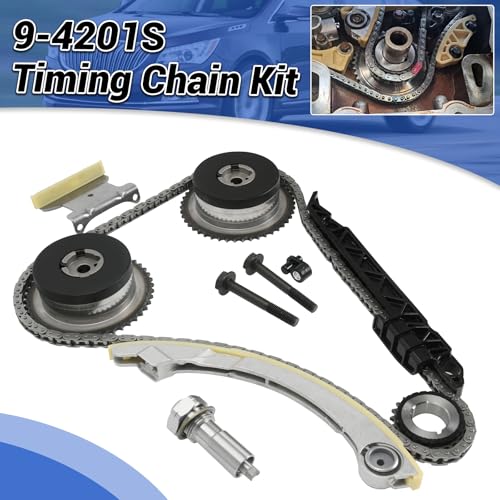 2.4 Ecotec Timing Chain Kit W/VVT Sprocket Compatible with 2009-2017 Chevy Equinox Malibu Cobalt, GMC Terrain, Buick Lacrosse Regal Verano, Pontiac G5 2.2 2.4L Replace 9-4201SAVVT1 12588387 - size: 9-4201SAVVT1